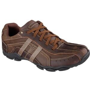 SKECHERS  Diameter Blake Brown leather sneakers loafers Size 7 comfort
